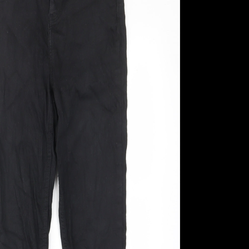 F&F Womens Black Cotton Skinny Jeans Size 8 L25 in Regular Zip - Pockets, Belt Loops