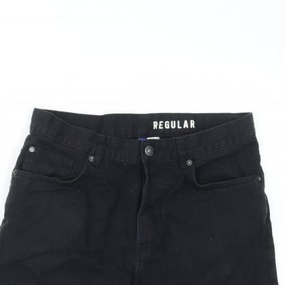 H&M Mens Black Cotton Bermuda Shorts Size 30 in L9 in Regular Zip - Pockets, Belt Loops
