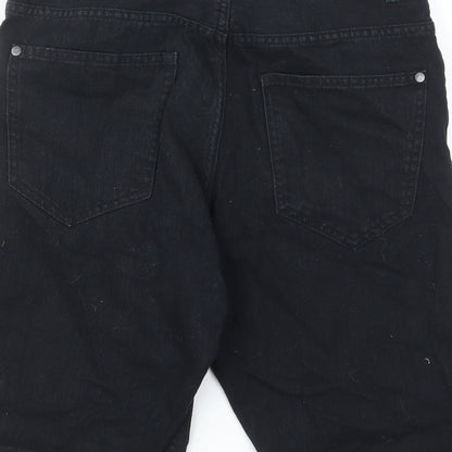 H&M Mens Black Cotton Bermuda Shorts Size 30 in L9 in Regular Zip - Pockets, Belt Loops