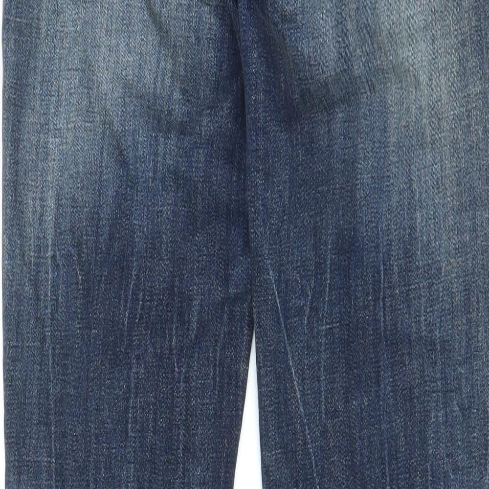 Fracomina Womens Blue Cotton Skinny Jeans Size 26 in L28 in Regular Zip - Pockets, Belt Loops, Lace, Embroided