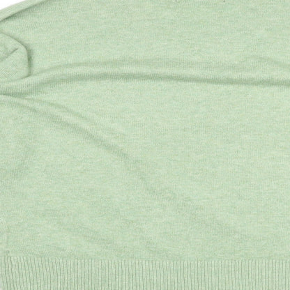 Marks and Spencer Womens Green V-Neck Polyester Pullover Jumper Size S