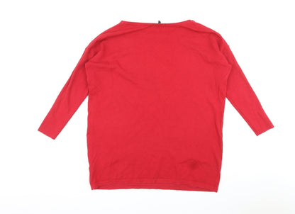 Womens UK Size 14 Evans Red Pullover Jumper