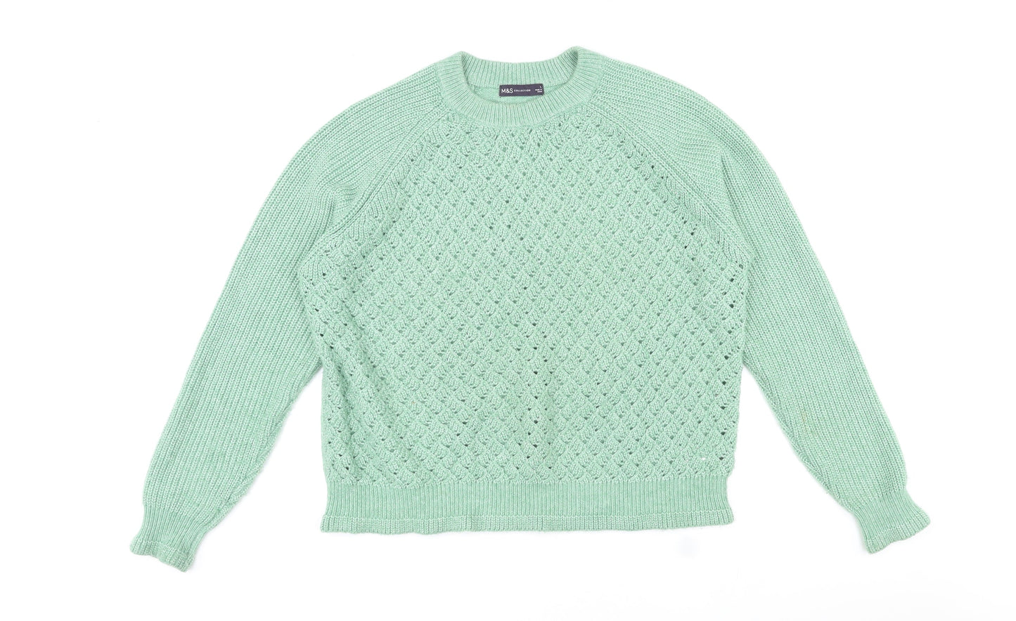 Womens UK Size L Marks and Spencer Green Pullover Jumper