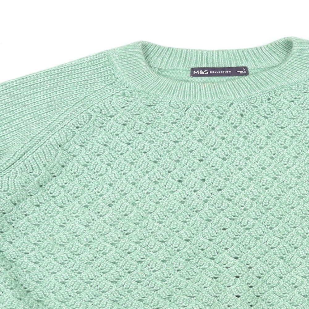 Womens UK Size L Marks and Spencer Green Pullover Jumper