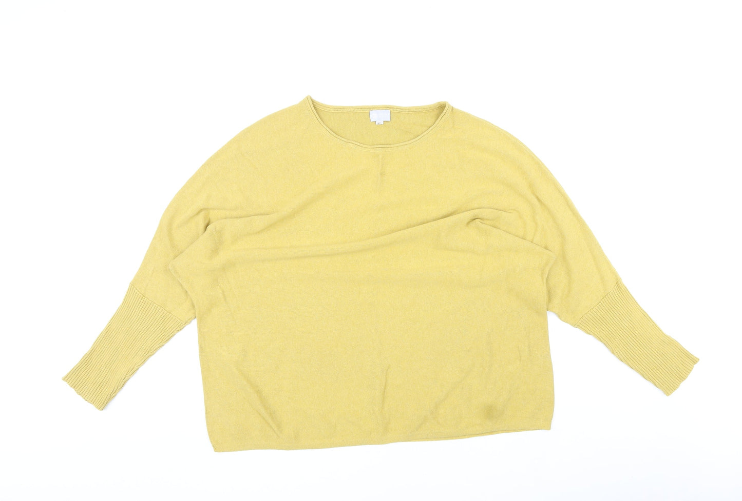 Creative Dezigns Womens Yellow Round Neck Cotton Pullover Jumper Size M - Size M-L