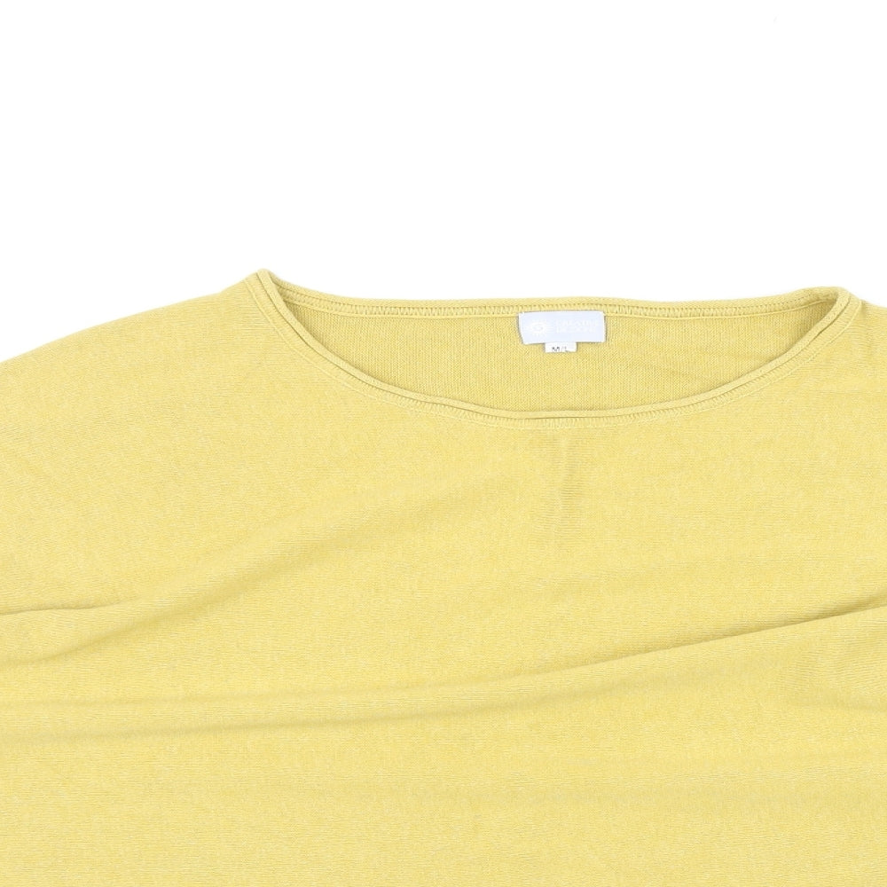 Creative Dezigns Womens Yellow Round Neck Cotton Pullover Jumper Size M - Size M-L