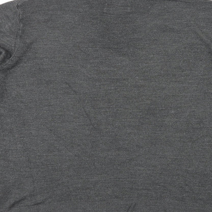 Marks and Spencer Mens Grey V-Neck Acrylic Pullover Jumper Size L Long Sleeve