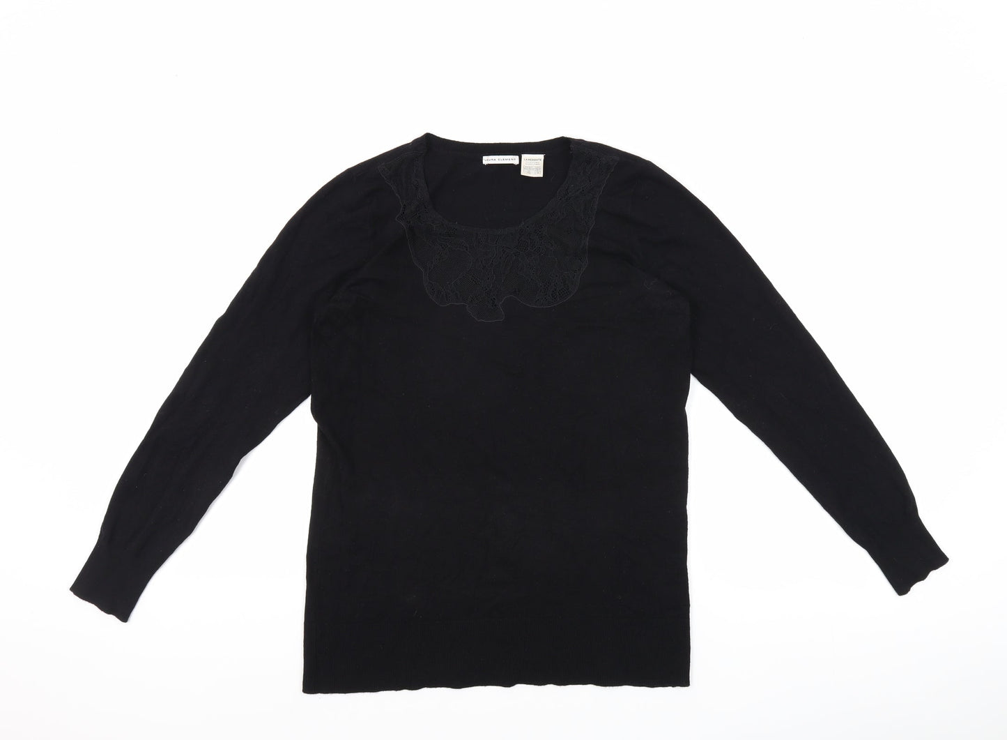 Womens UK Size 8 La Redoute Black Basic T-Shirt