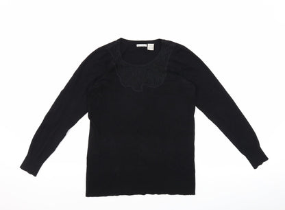Womens UK Size 8 La Redoute Black Basic T-Shirt