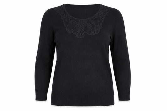 Womens UK Size 8 La Redoute Black Basic T-Shirt