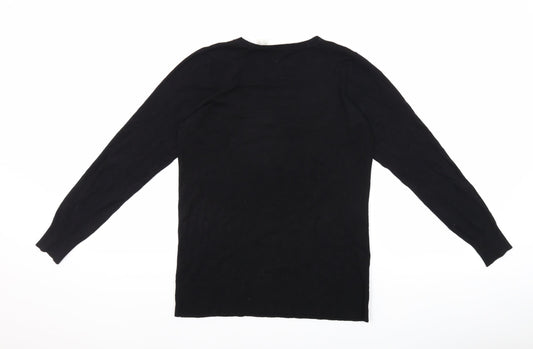 Womens UK Size 8 La Redoute Black Basic T-Shirt