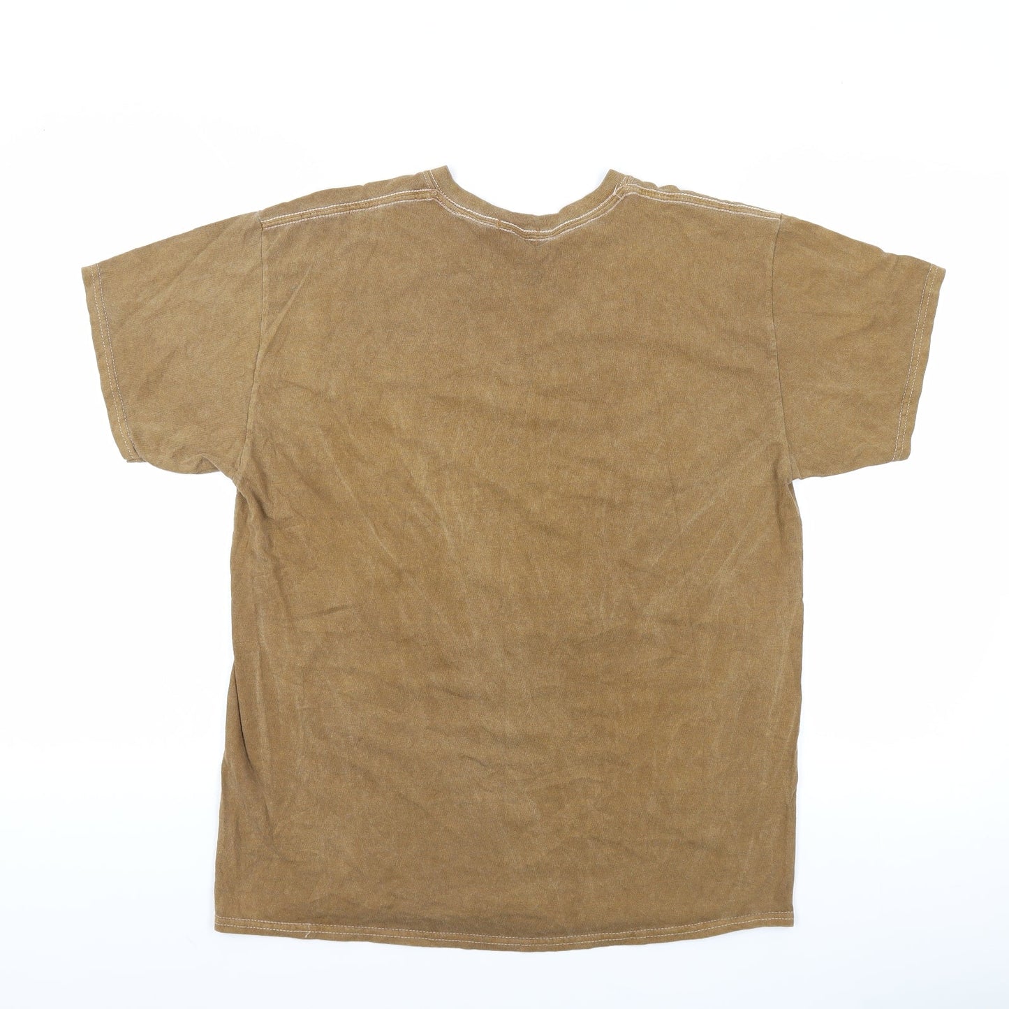 Nasty Gal Womens Brown Polyester Basic T-Shirt Size S Crew Neck - San Francisco, Crochet Detail On Front