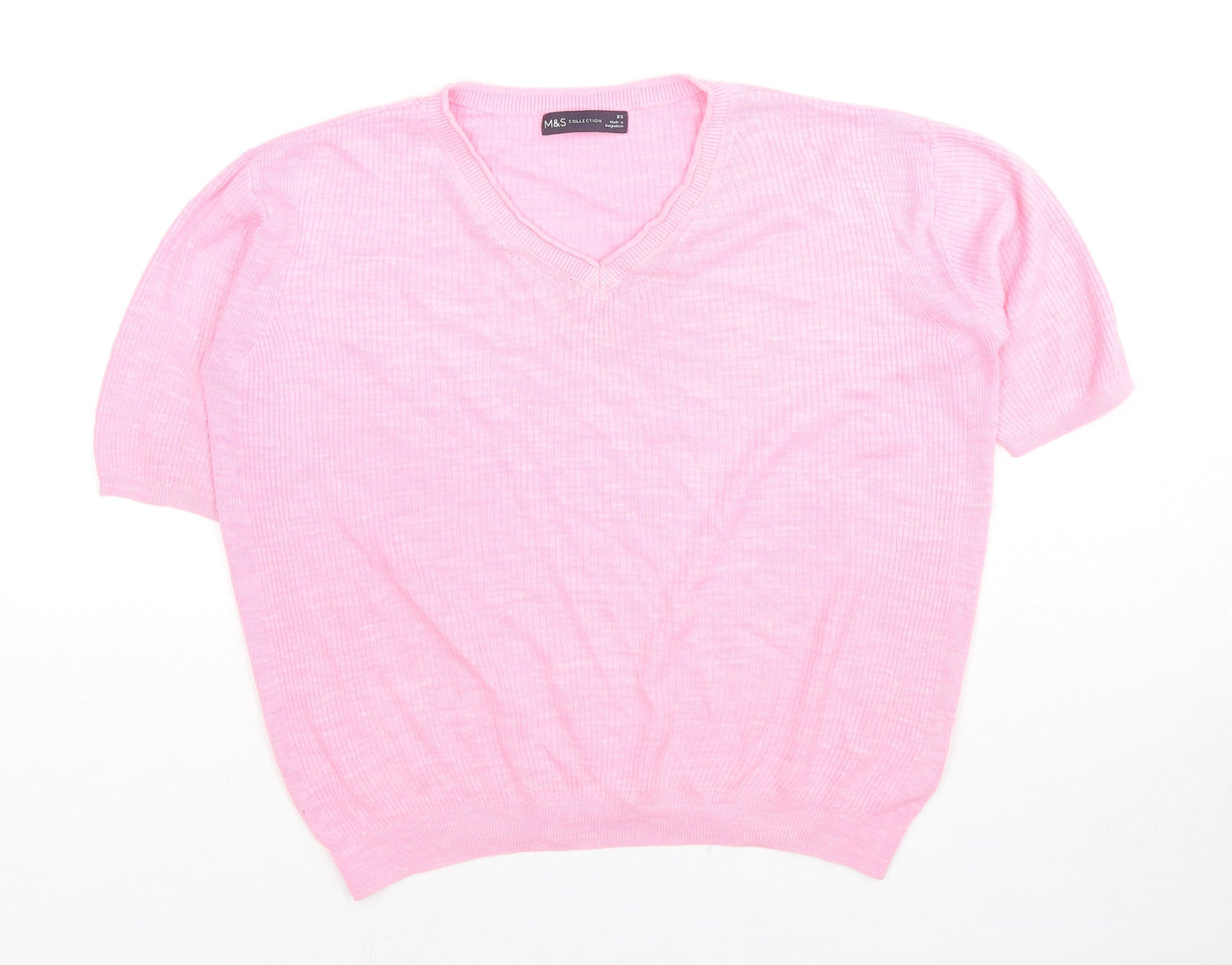 Womens UK Size XS Marks and Spencer Pink Jersey T-Shirt