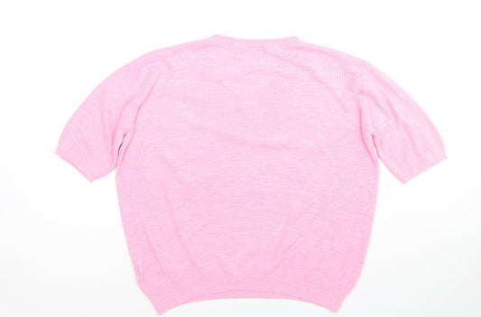 Womens UK Size XS Marks and Spencer Pink Jersey T-Shirt