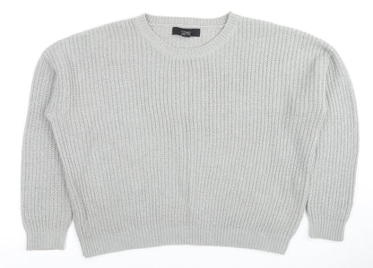 FOREVER 21 Womens Grey Round Neck Acrylic Pullover Jumper Size S