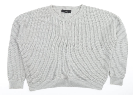 FOREVER 21 Womens Grey Round Neck Acrylic Pullover Jumper Size S