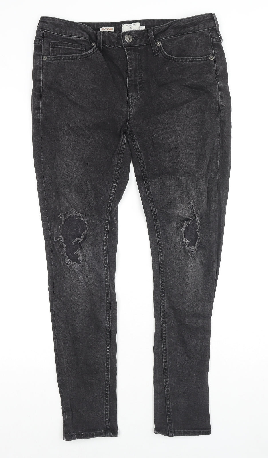 Mens UK Size 34 in Topman Slim Fit Skinny Grey Jeans