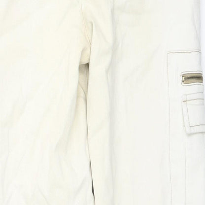 V'cocca Womens Ivory Cotton Straight Jeans Size 32 in L26 in Regular Zip
