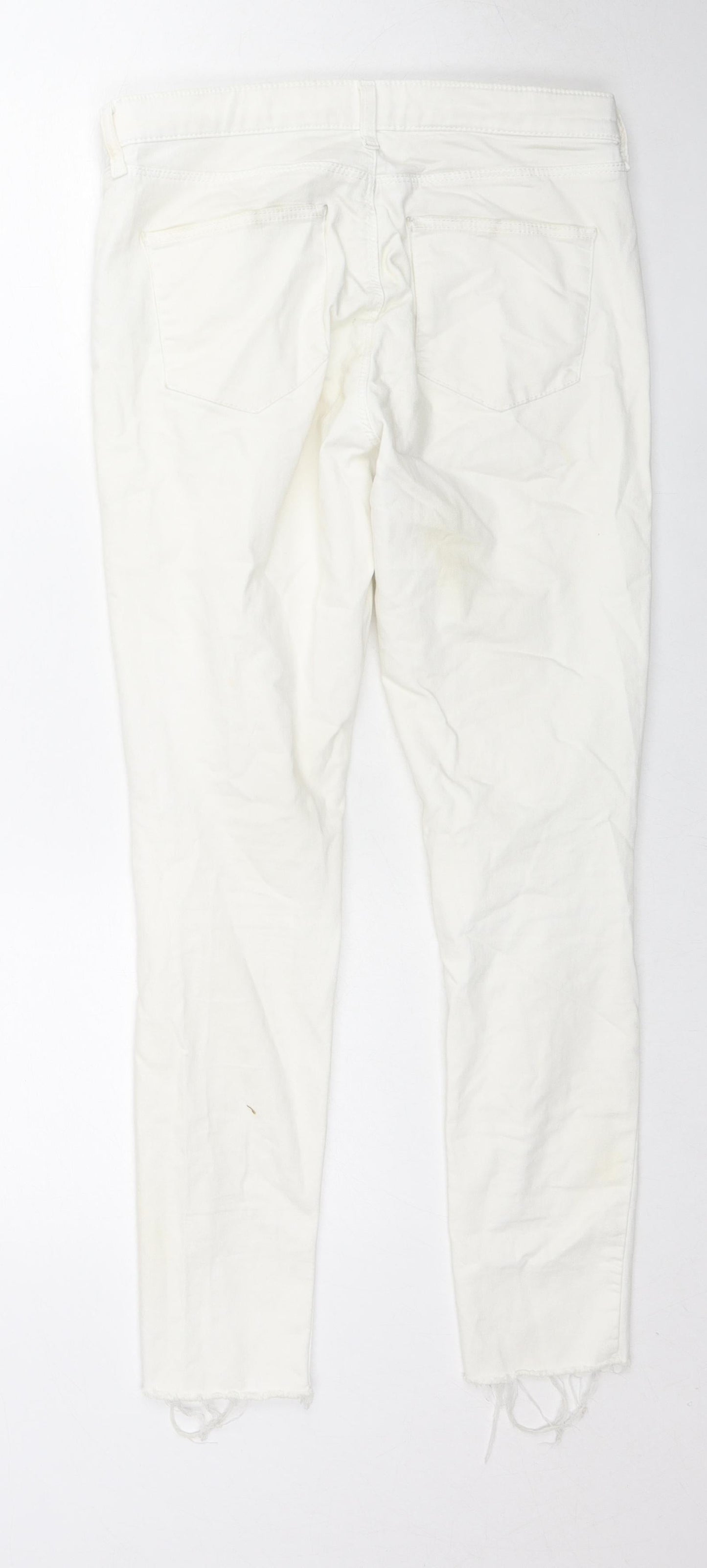 Topshop Womens White Cotton Skinny Jeans Size 30 L30 in Regular Zip