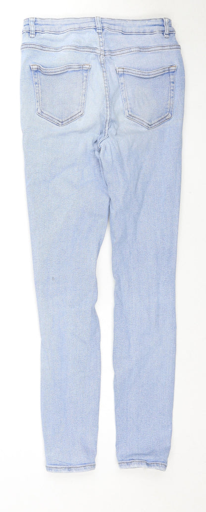 New Look Womens Blue Cotton Skinny Jeans Size 10 L28 in Regular Zip