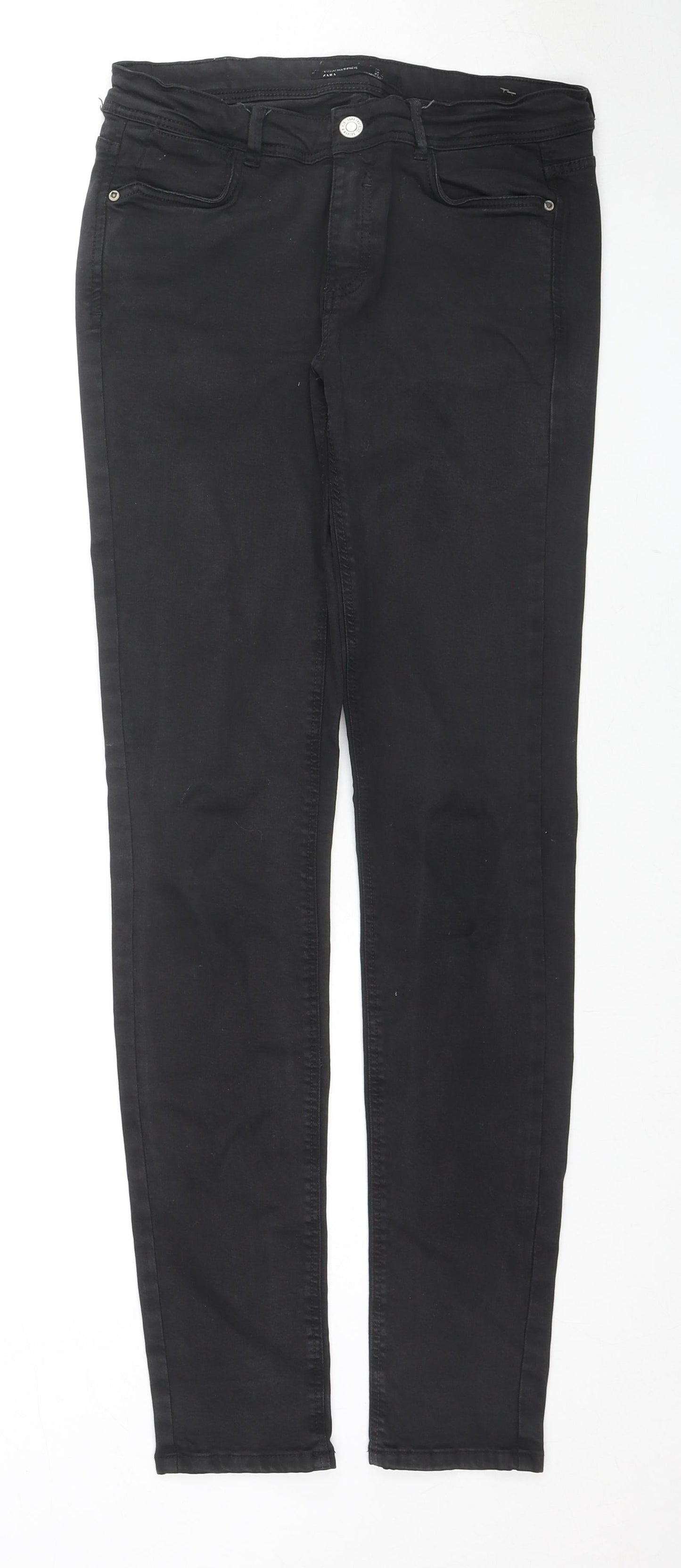 Zara Womens Black Cotton Skinny Jeans Size 28 in L30 in Regular Zip