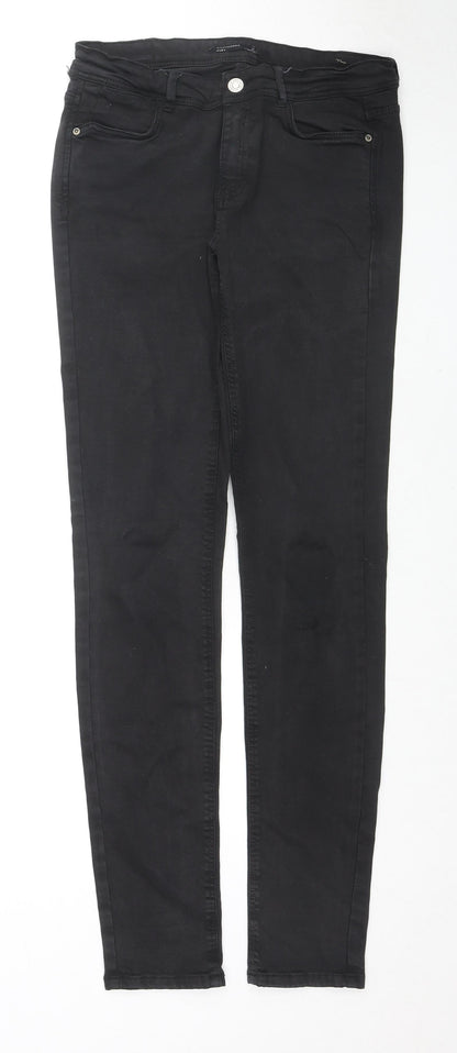 Zara Womens Black Cotton Skinny Jeans Size 28 in L30 in Regular Zip