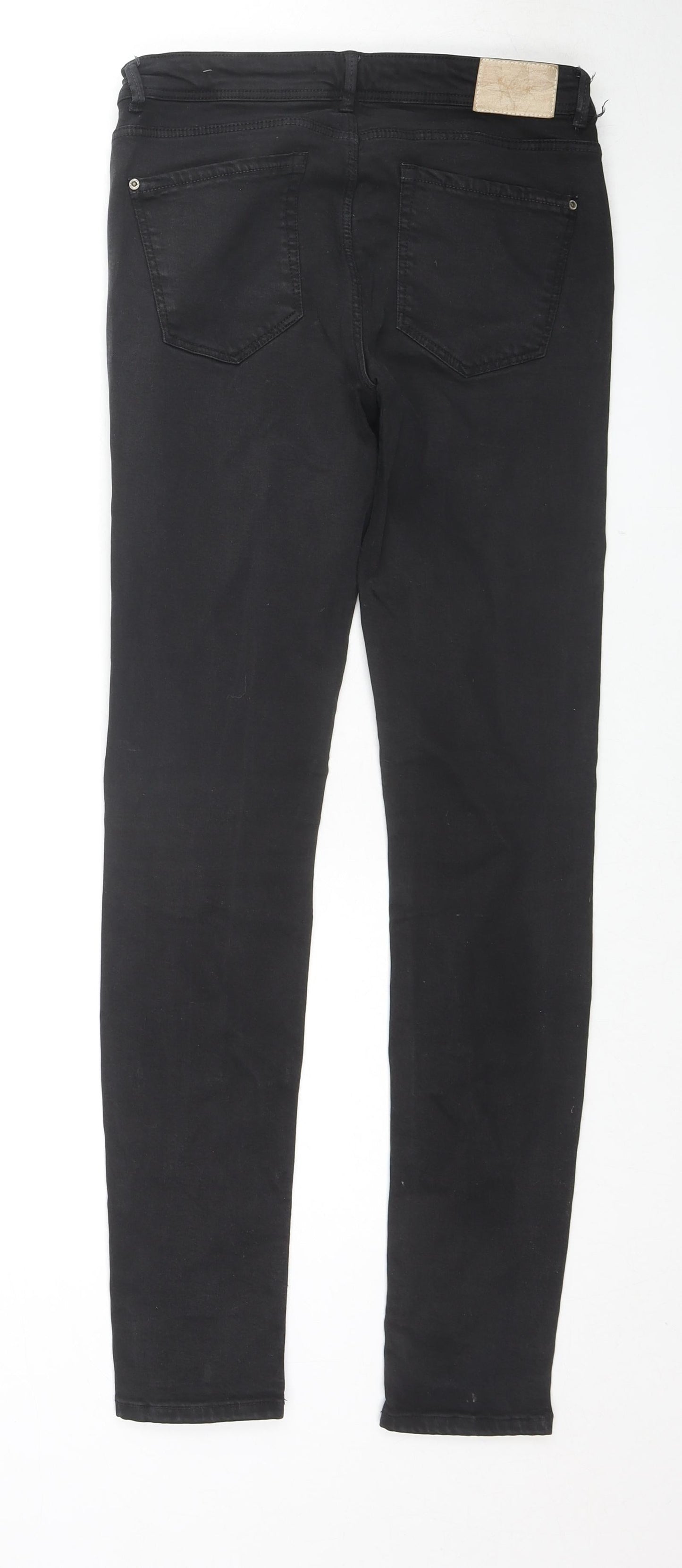 Zara Womens Black Cotton Skinny Jeans Size 28 in L30 in Regular Zip