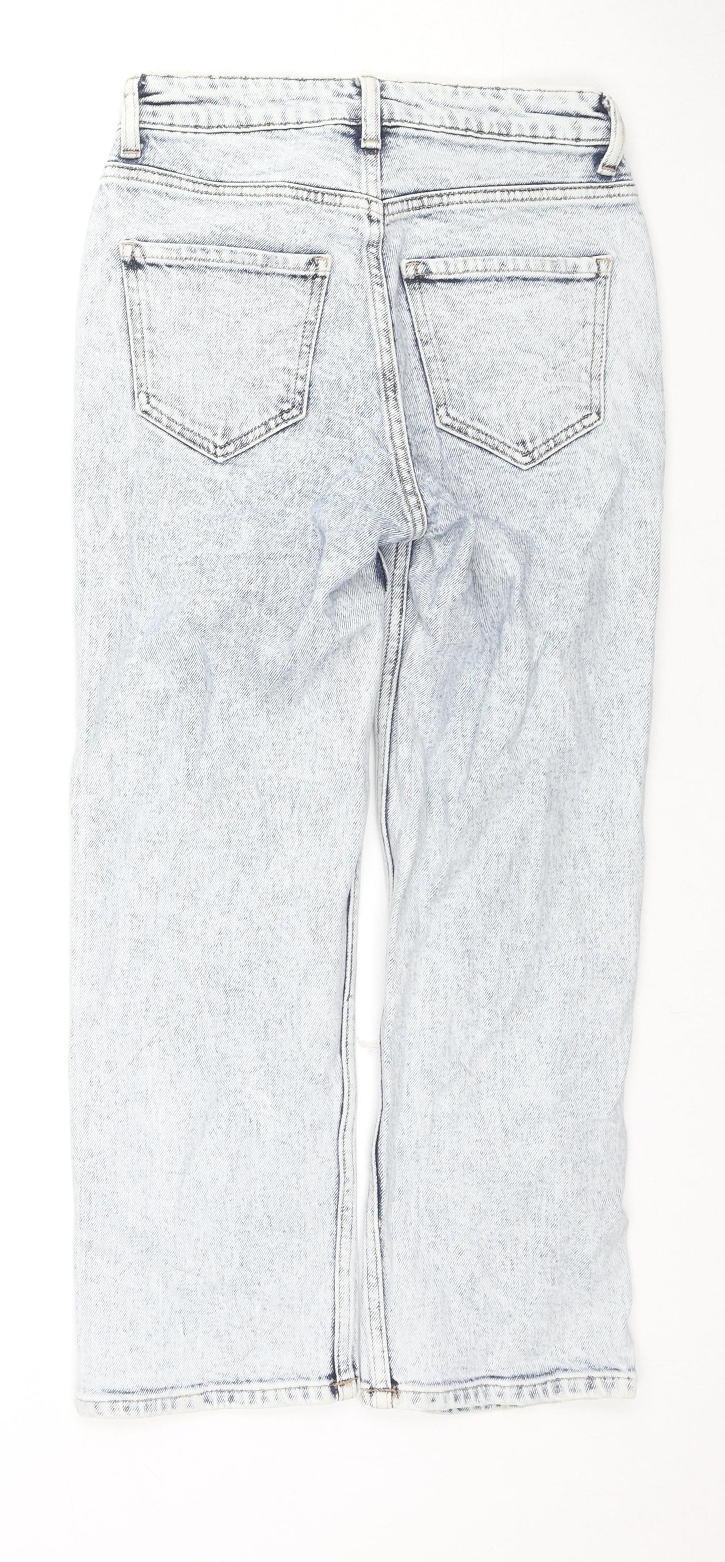 New Look Womens Blue Cotton Straight Jeans Size 4 L23 in Regular Zip