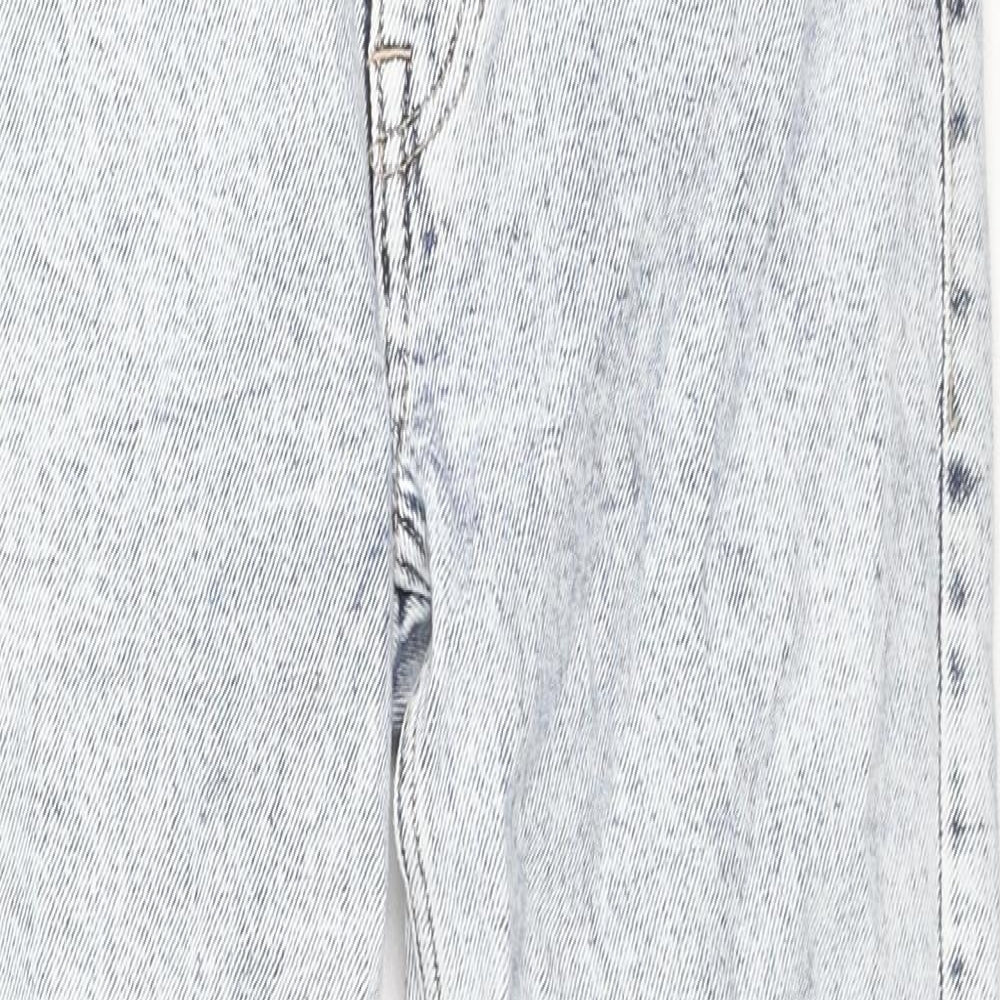 New Look Womens Blue Cotton Straight Jeans Size 4 L23 in Regular Zip