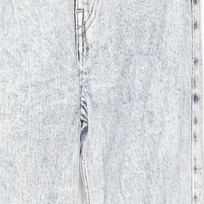 New Look Womens Blue Cotton Straight Jeans Size 4 L23 in Regular Zip