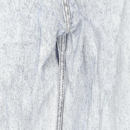 New Look Womens Blue Cotton Straight Jeans Size 4 L23 in Regular Zip