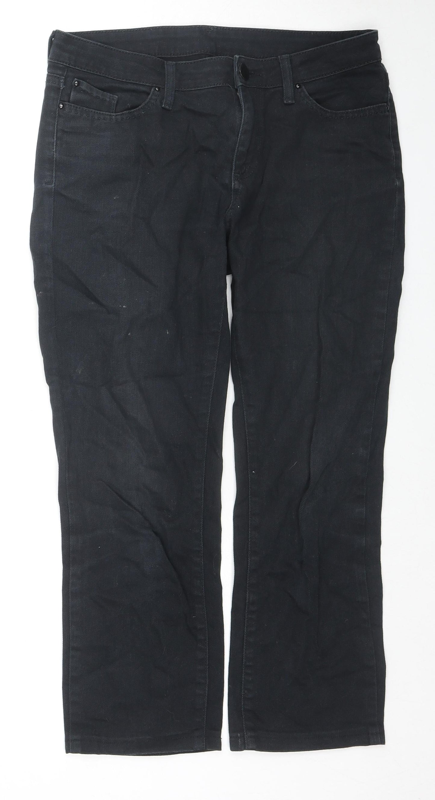 Womens UK Size 10 Marks and Spencer Regular Fit Straight Black Jeans