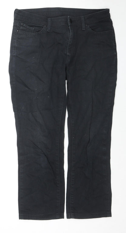 Womens UK Size 10 Marks and Spencer Regular Fit Straight Black Jeans