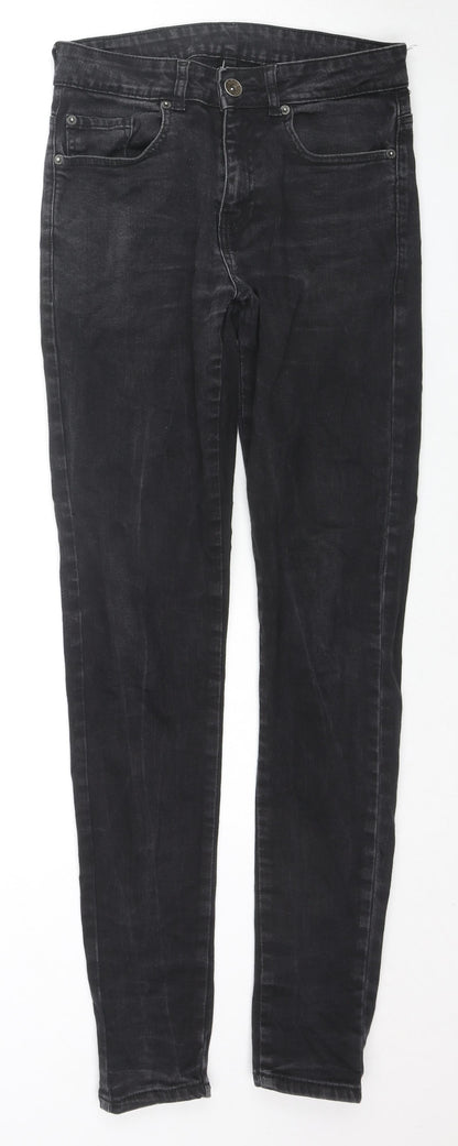 Zenzo Mens Black Cotton Skinny Jeans Size 30 in L31 in Regular Zip