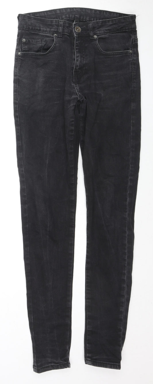 Zenzo Mens Black Cotton Skinny Jeans Size 30 in L31 in Regular Zip