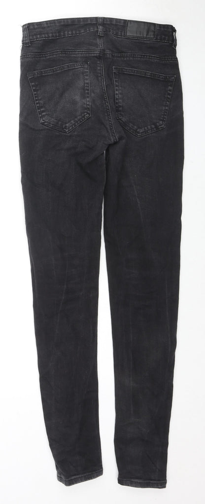Zenzo Mens Black Cotton Skinny Jeans Size 30 in L31 in Regular Zip