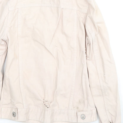 Denim & Co. Womens Beige Jacket Size 4 Button