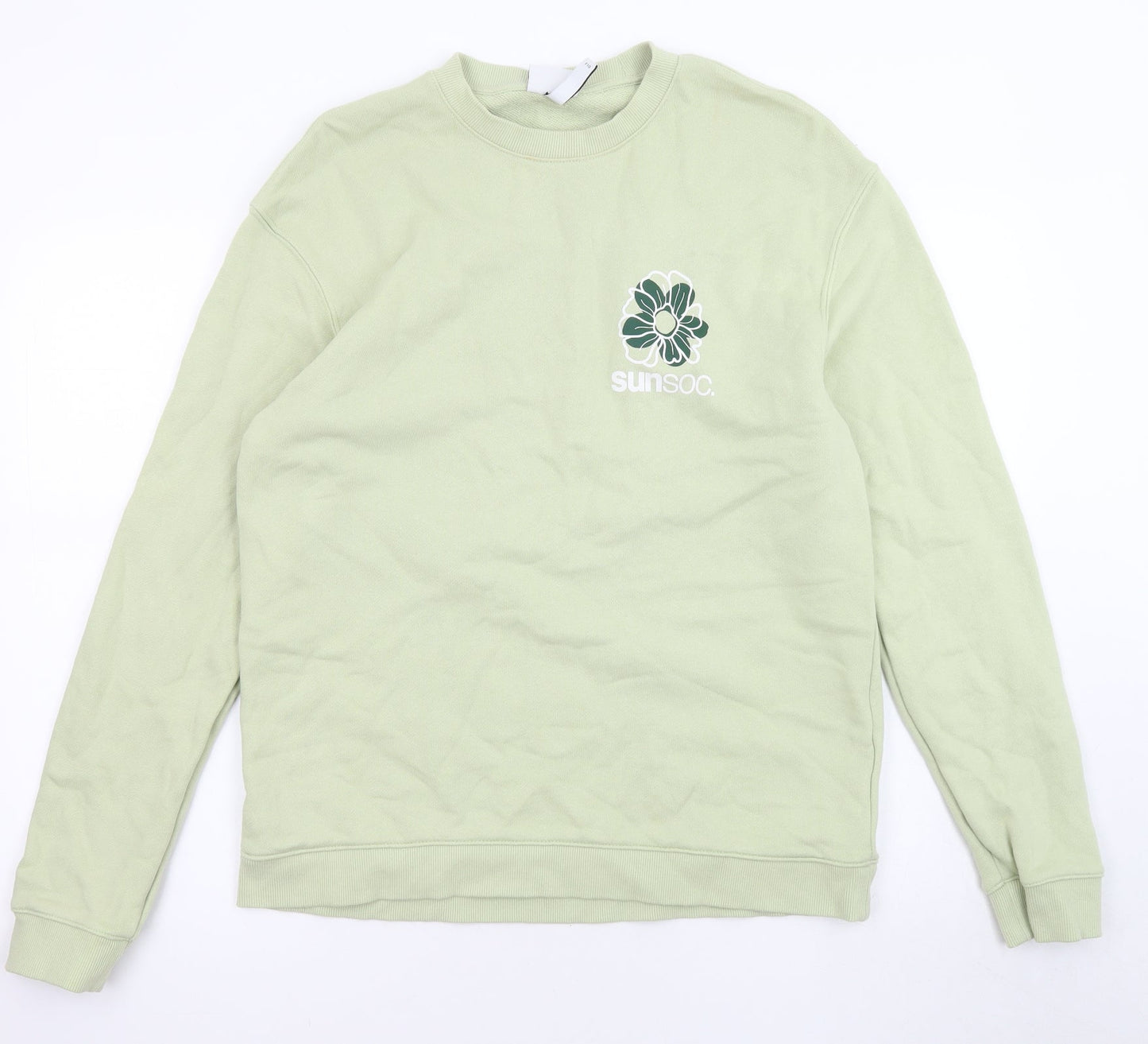 Mens UK Size M H&M Green Pullover Sweatshirt