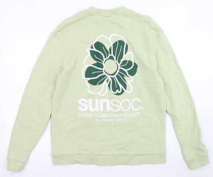 Mens UK Size M H&M Green Pullover Sweatshirt