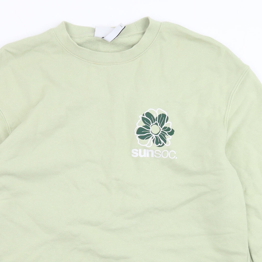 Mens UK Size M H&M Green Pullover Sweatshirt