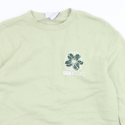 Mens UK Size M H&M Green Pullover Sweatshirt