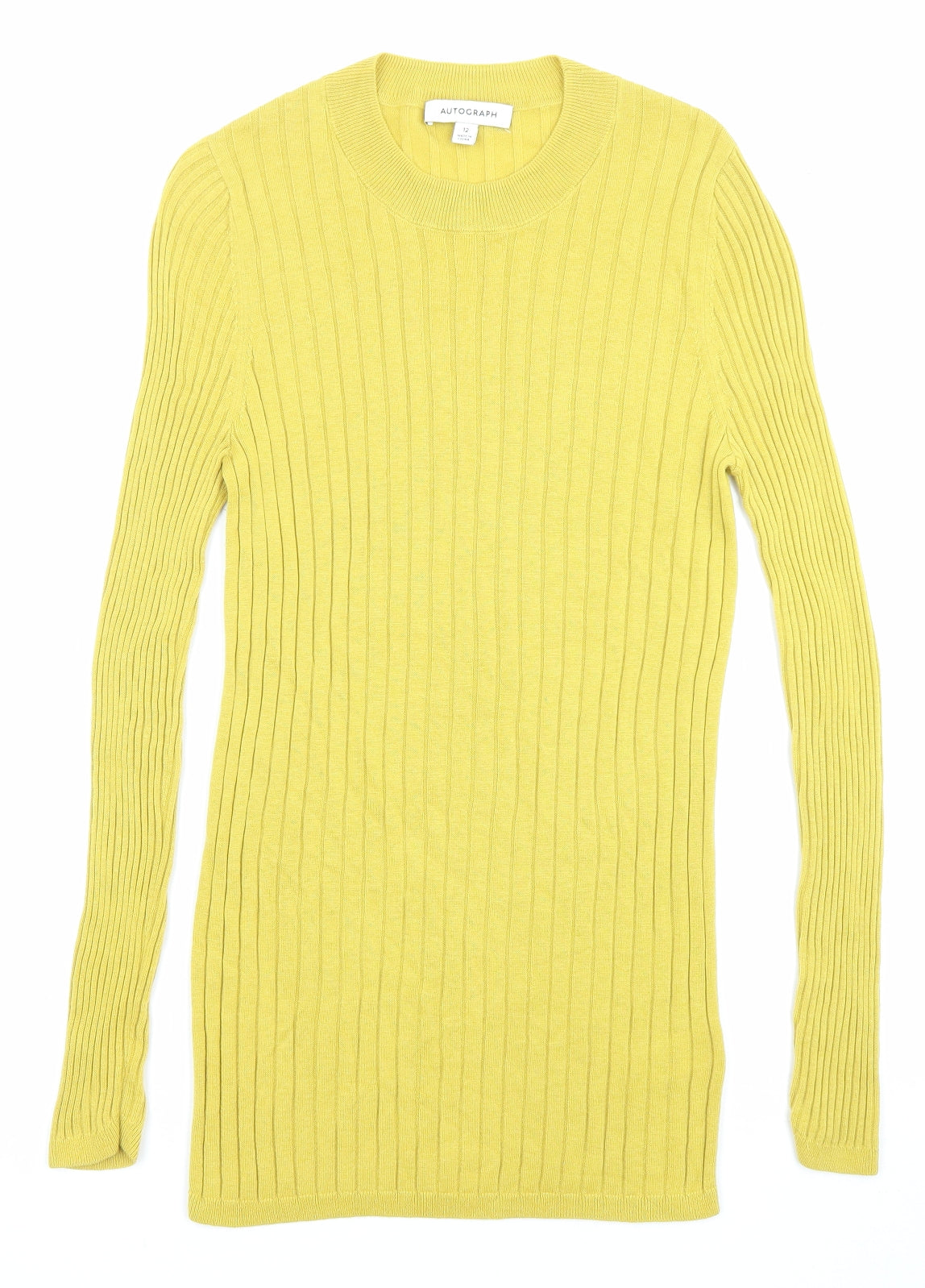 Autograph Womens Green Round Neck Lyocell Pullover Jumper Size 12 - Long line