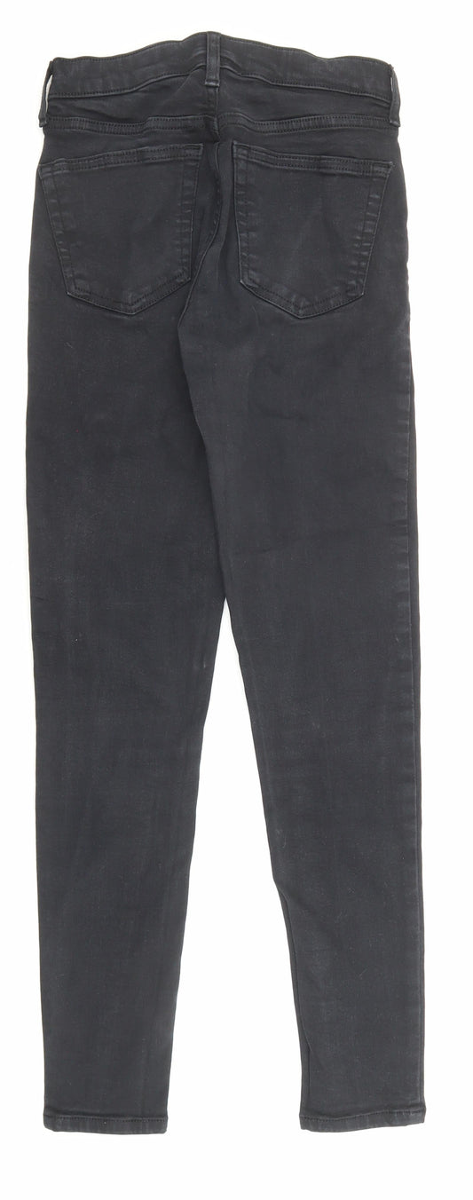 Topshop Womens Black Cotton Skinny Jeans Size 26 in L32 in Regular Zip - Pockets