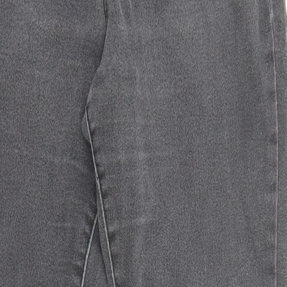 Denim & Co. Womens Grey Cotton Skinny Jeans Size 12 L27 in Regular Zip - Pockets