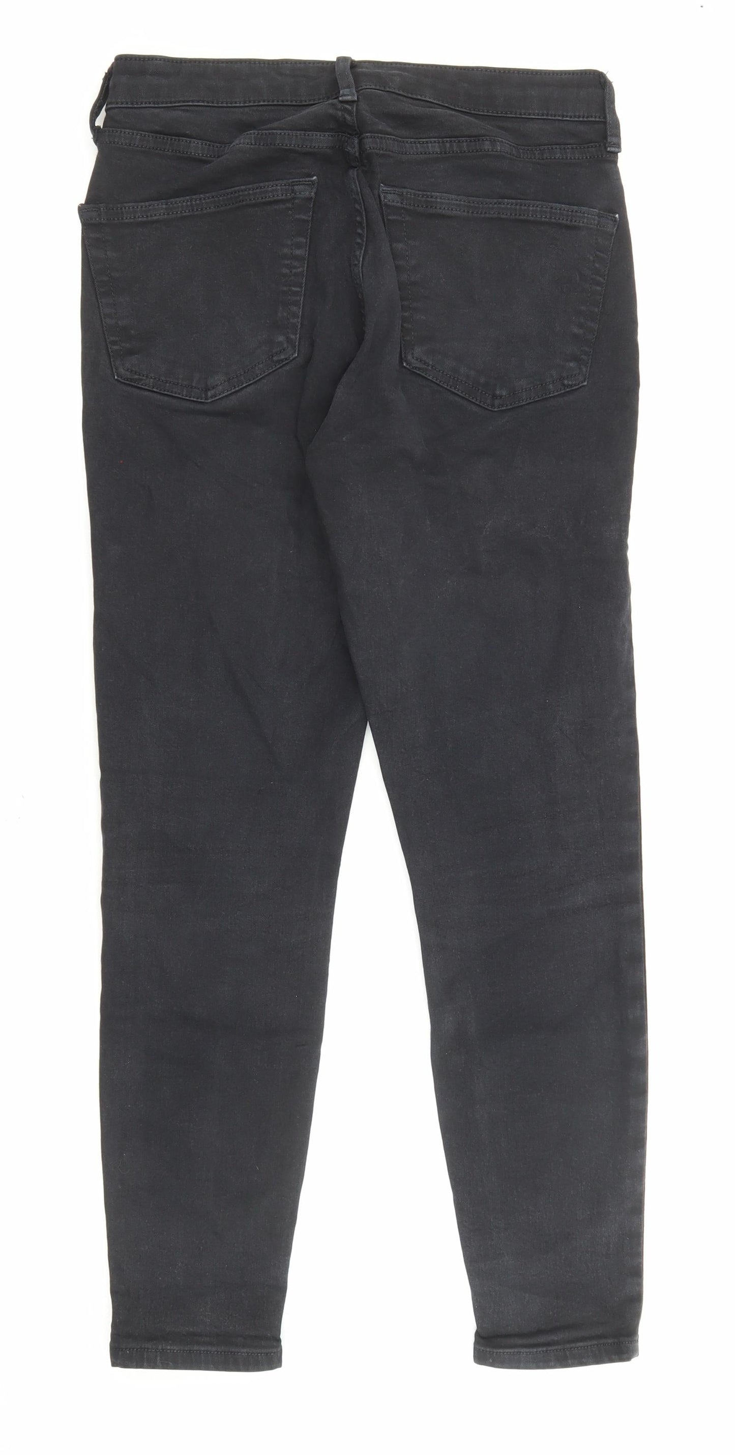 Topshop Womens Black Cotton Skinny Jeans Size 28 in L30 in Regular Zip - Pockets