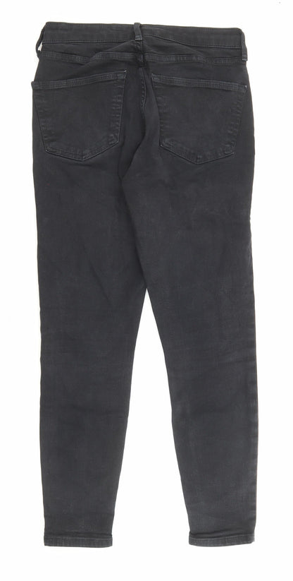 Topshop Womens Black Cotton Skinny Jeans Size 28 in L30 in Regular Zip - Pockets