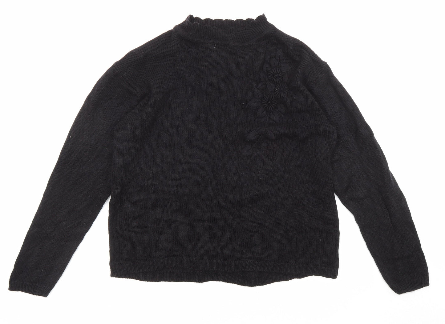 Classics Womens Black Round Neck Acrylic Pullover Jumper Size 16 - Size 16-18