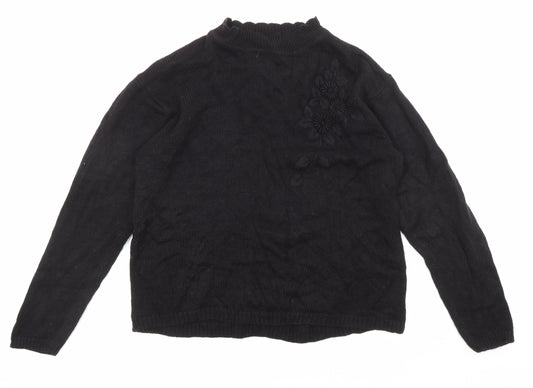 Classics Womens Black Round Neck Acrylic Pullover Jumper Size 16 - Size 16-18