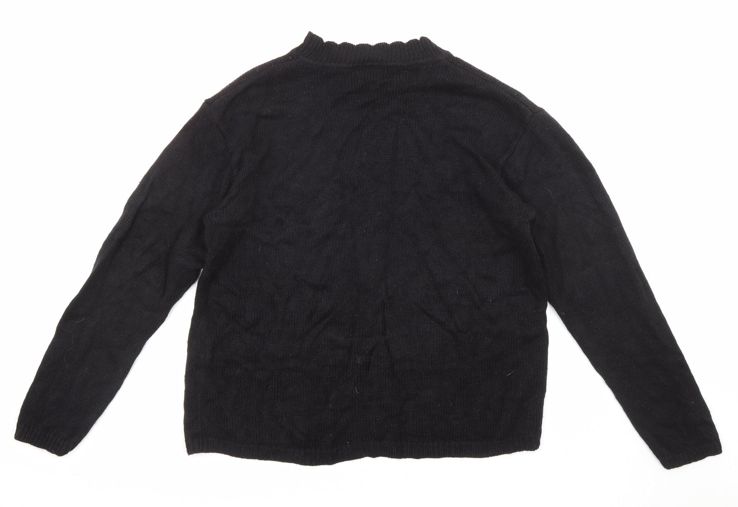 Classics Womens Black Round Neck Acrylic Pullover Jumper Size 16 - Size 16-18