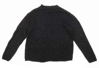 Classics Womens Black Round Neck Acrylic Pullover Jumper Size 16 - Size 16-18
